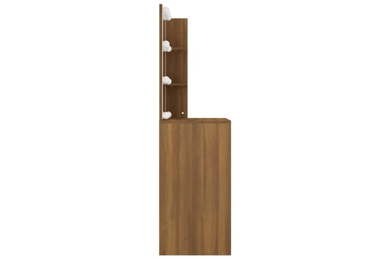 beBasic Sminkbord med LED brun ek 60x40x140 cm - Brown - Möbler - Bord & matgrupper - Sminkbord & toalettbord
