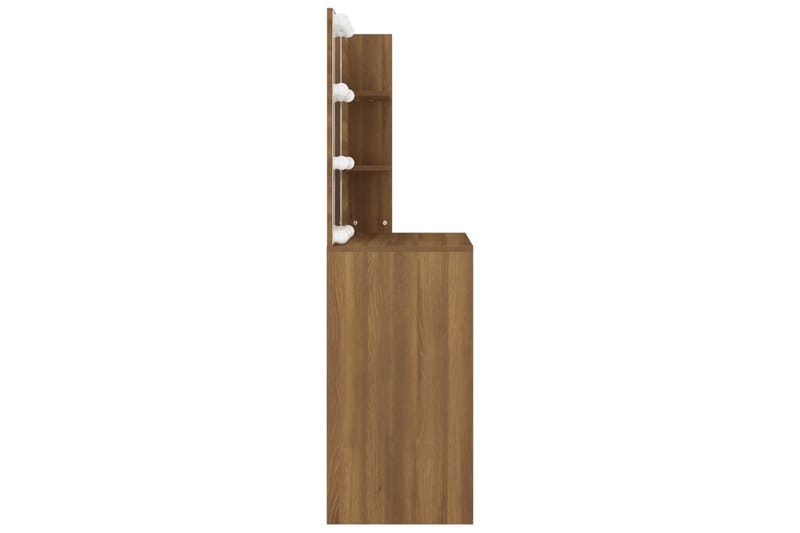 beBasic Sminkbord med LED brun ek 74,5x40x141 cm - Brown - Möbler - Bord & matgrupper - Sminkbord & toalettbord