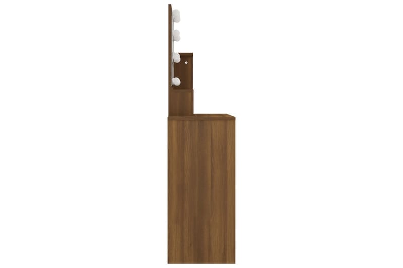 beBasic Sminkbord med LED brun ek 86,5x35x136 cm - Brown - Möbler - Bord & matgrupper - Sminkbord & toalettbord