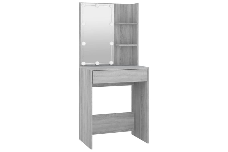 beBasic Sminkbord med LED grå sonoma 60x40x140 cm - Grey - Möbler - Bord & matgrupper - Sminkbord & toalettbord