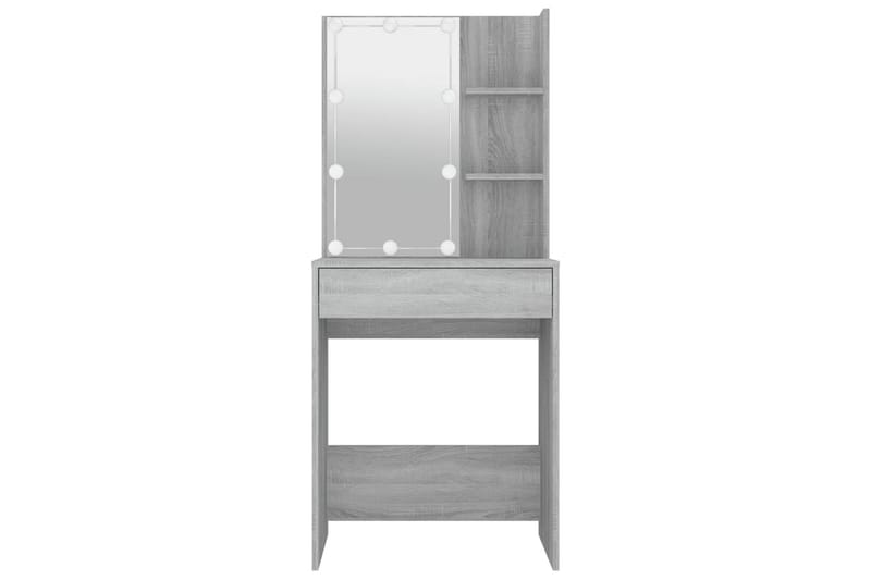 beBasic Sminkbord med LED grå sonoma 60x40x140 cm - Grey - Möbler - Bord & matgrupper - Sminkbord & toalettbord