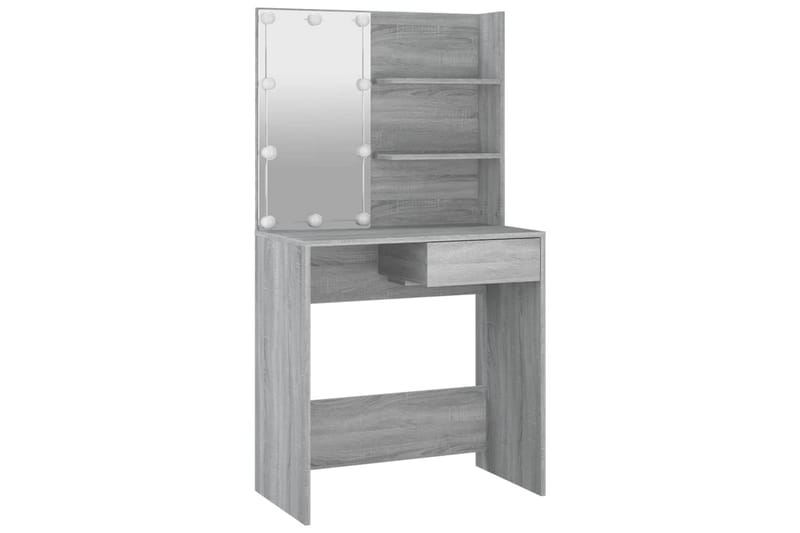 beBasic Sminkbord med LED grå sonoma 74,5x40x141 cm - Grey - Möbler - Bord & matgrupper - Sminkbord & toalettbord