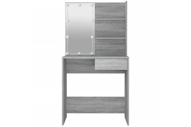 beBasic Sminkbord med LED grå sonoma 74,5x40x141 cm - Grey - Möbler - Bord & matgrupper - Sminkbord & toalettbord
