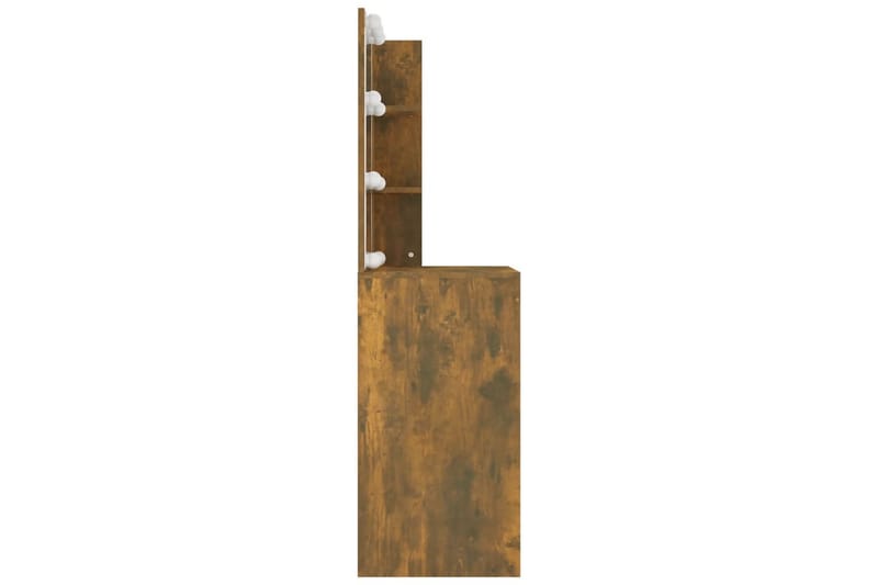 beBasic Sminkbord med LED rökfärgad ek 60x40x140 cm - Brown - Möbler - Bord & matgrupper - Sminkbord & toalettbord