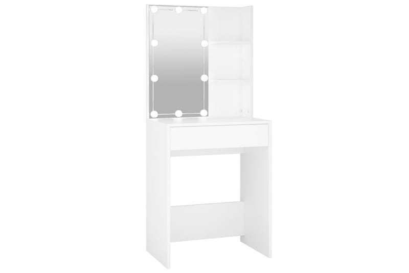 beBasic Sminkbord med LED vit 60x40x140 cm - White - Sminkbord & toalettbord