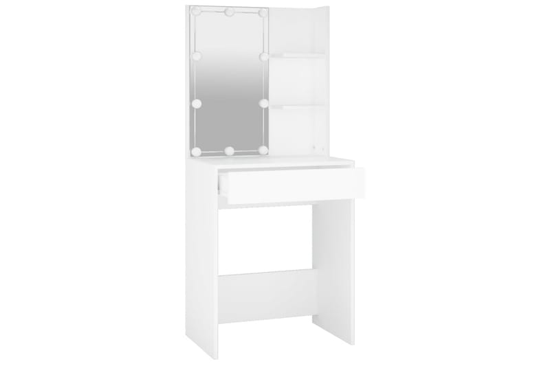 beBasic Sminkbord med LED vit 60x40x140 cm - White - Sminkbord & toalettbord