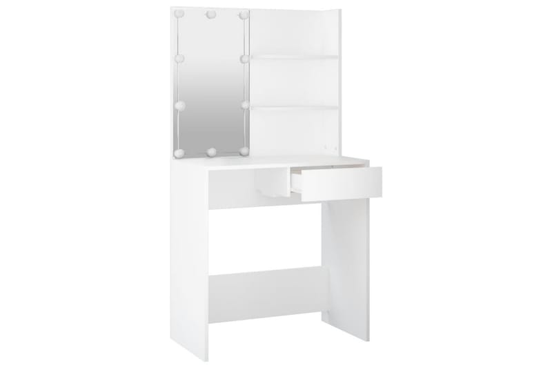 beBasic Sminkbord med LED vit 74,5x40x141 cm - White - Sminkbord & toalettbord