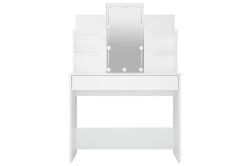 beBasic Sminkbord med LED Vit 96x40x142 cm - White - Sminkbord & toalettbord