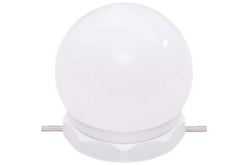 beBasic Sminkbord med LED vit högglans 74,5x40x141 cm - White - Möbler - Bord & matgrupper - Sminkbord & toalettbord