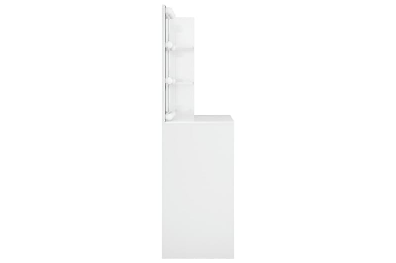 beBasic Sminkbord med LED vit högglans 74,5x40x141 cm - White - Möbler - Bord & matgrupper - Sminkbord & toalettbord