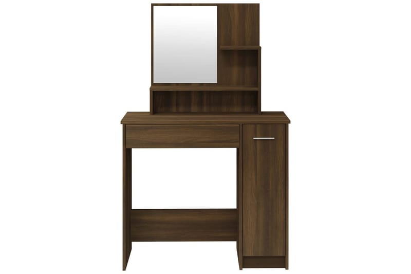 beBasic Sminkbord med spegel brun ek 86,5x35x136 cm - Brown - Möbler - Bord & matgrupper - Sminkbord & toalettbord