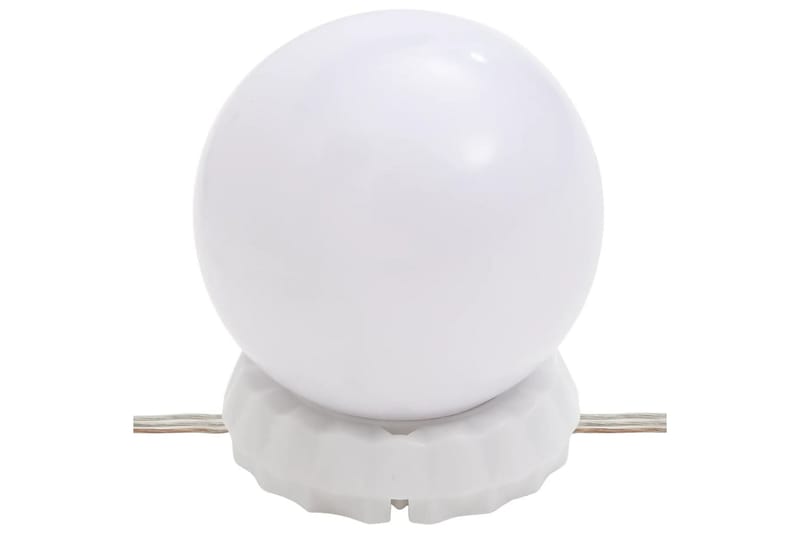 beBasic Sminkbord med spegel LED vit massiv furu - White - Möbler - Bord & matgrupper - Sminkbord & toalettbord