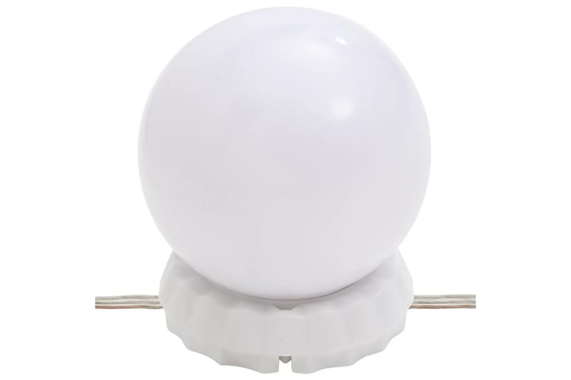 beBasic Sminkbord med spegel LED vit massiv furu - White - Sminkbord & toalettbord