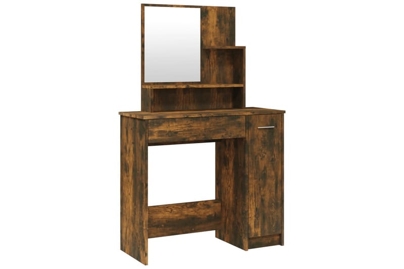 beBasic Sminkbord med spegel rökfärgad ek 86,5x35x136 cm - Brown - Möbler - Bord & matgrupper - Sminkbord & toalettbord