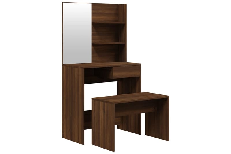 beBasic Sminkbord set brun ek 74,5x40x141 cm - Brown - Möbler - Bord & matgrupper - Sminkbord & toalettbord