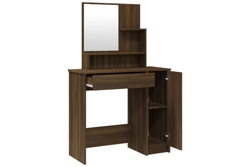 beBasic Sminkbord set brun ek 86,5x35x136 cm - Brown - Möbler - Bord & matgrupper - Sminkbord & toalettbord