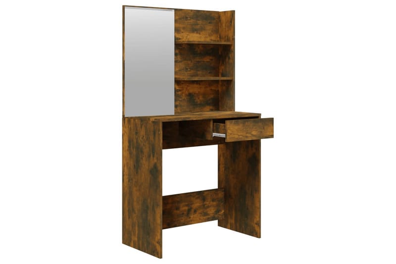 beBasic Sminkbord set rökfärgad ek 74,5x40x141 cm - Brown - Möbler - Bord & matgrupper - Sminkbord & toalettbord