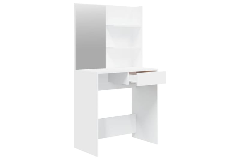 beBasic Sminkbord set vit 74,5x40x141 cm - White - Sminkbord & toalettbord