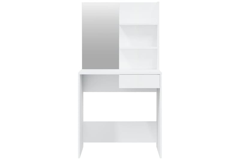 beBasic Sminkbord set vit högglans 74,5x40x141 cm - White - Sminkbord & toalettbord