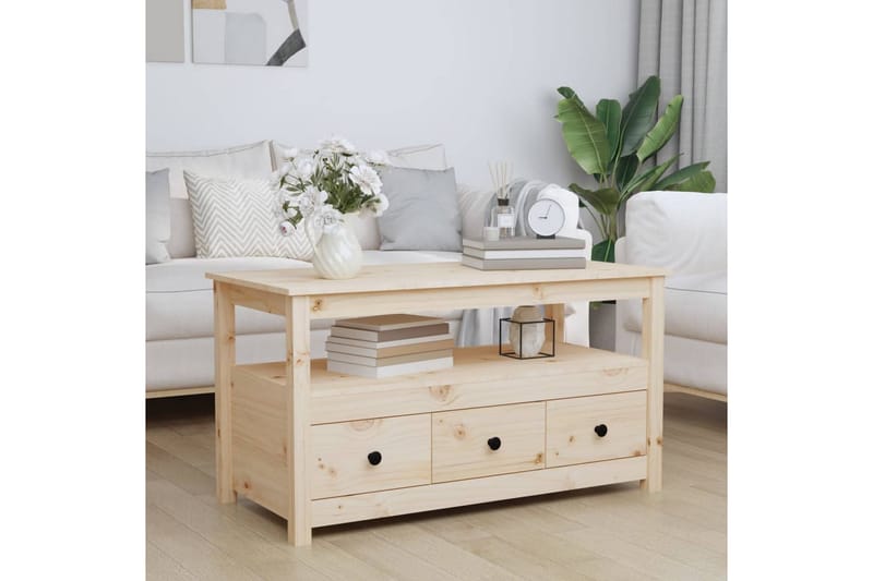 beBasic Soffbord 102x49x55 cm massiv furu - Brown - Möbler - Bord & matgrupper - Soffbord