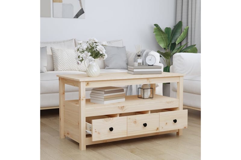 beBasic Soffbord 102x49x55 cm massiv furu - Brown - Möbler - Bord & matgrupper - Soffbord