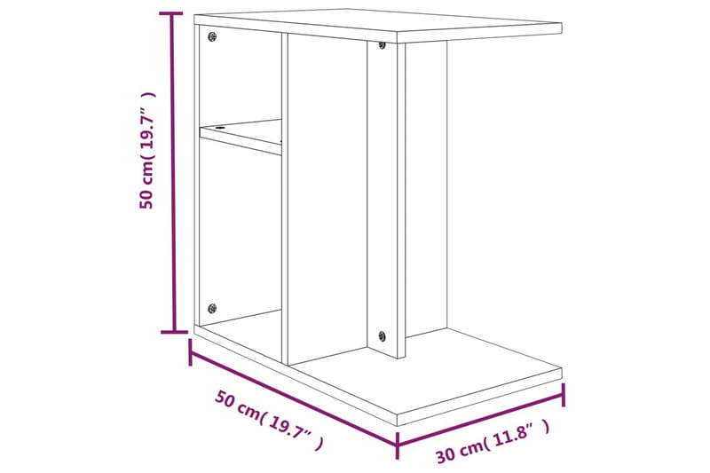 beBasic Soffbord brun ek 50x30x50 cm konstruerat trä - Brown - Soffbord