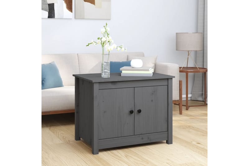 beBasic Soffbord grå 71x49x55 cm massiv furu - Grey - Möbler - Bord & matgrupper - Soffbord