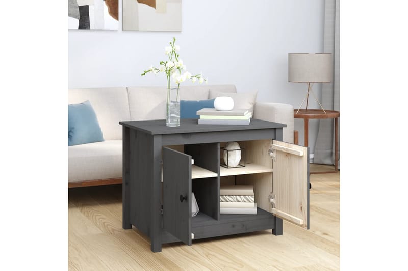beBasic Soffbord grå 71x49x55 cm massiv furu - Grey - Möbler - Bord & matgrupper - Soffbord