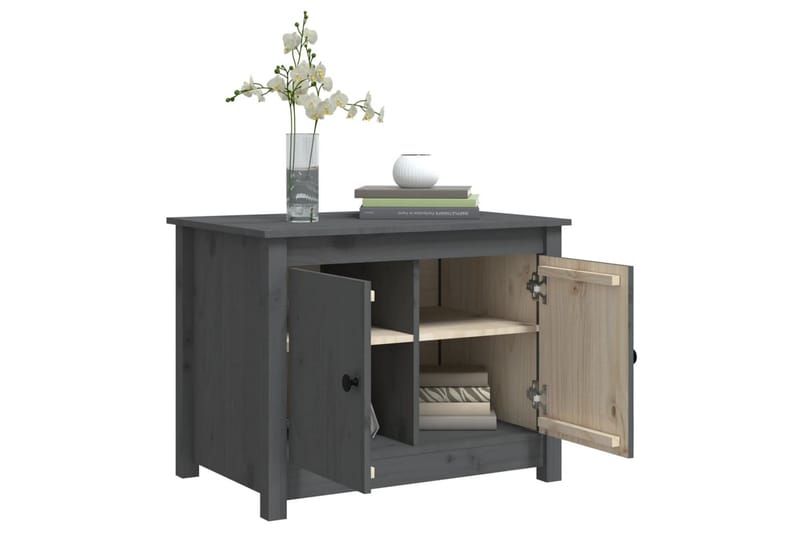beBasic Soffbord grå 71x49x55 cm massiv furu - Grey - Möbler - Bord & matgrupper - Soffbord