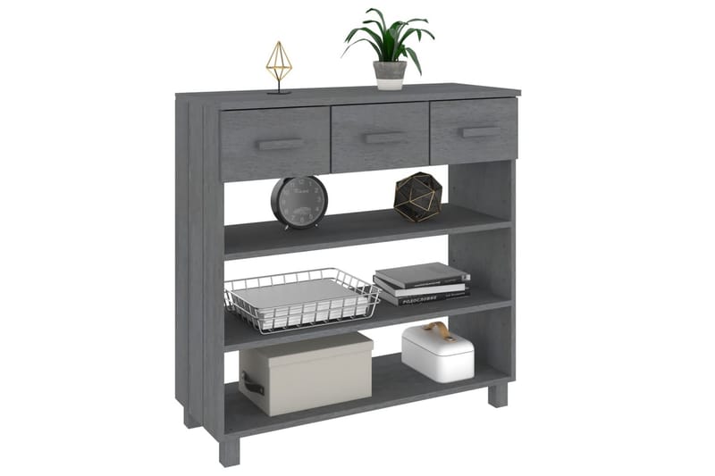 beBasic Soffbord mörkgrå 90x35x90 cm massiv furu - Grey - Möbler - Bord & matgrupper - Soffbord