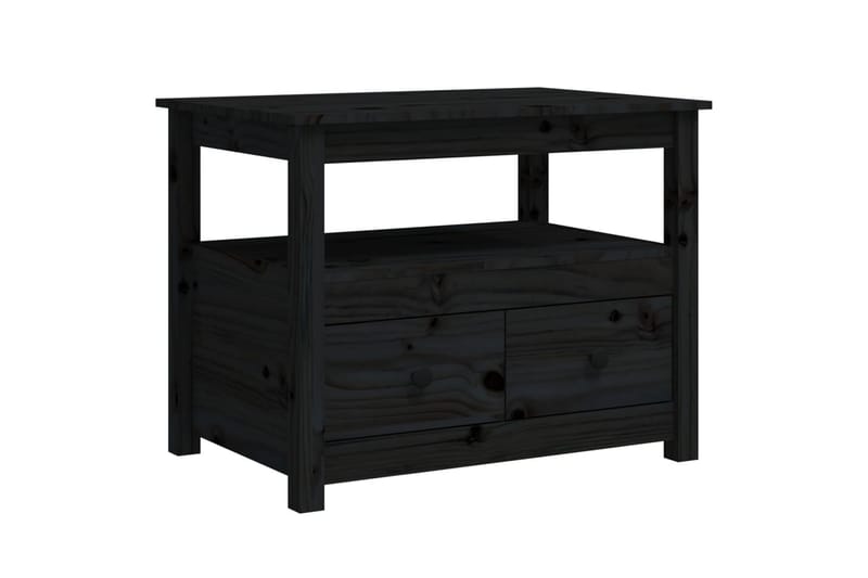 beBasic Soffbord svart 71x49x55 cm massiv furu - Black - Möbler - Bord & matgrupper - Soffbord