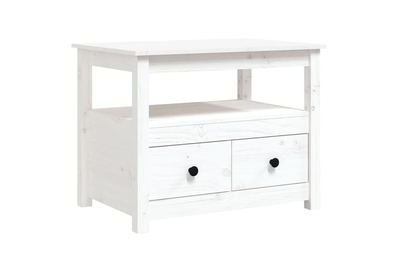 beBasic Soffbord vit 71x49x55 cm massiv furu - White - Möbler - Bord & matgrupper - Soffbord