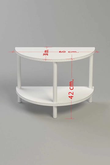 Belvo 30 cm Rektangulärt Soffbord med Hyllor i Målat Trä - Vit - Möbler - Bord & matgrupper - Soffbord