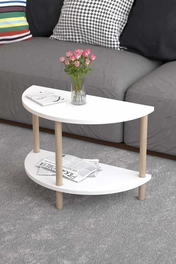 Belvo 30 cm Rektangulärt Soffbord med Hyllor i Målat Trä - Vit - Möbler - Bord & matgrupper - Soffbord