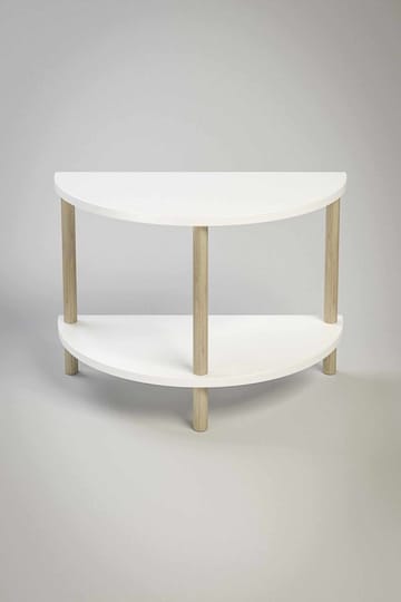 Belvo 30 cm Rektangulärt Soffbord med Hyllor i Målat Trä - Vit - Möbler - Bord & matgrupper - Soffbord