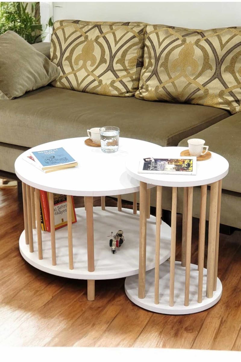 Belvo Soffbordsset 60x43 cm - Vit - Möbler - Bord & matgrupper - Soffbord