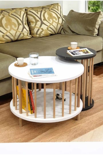 Belvo Soffbordsset 60x43 cm - Vitt/Antracit - Möbler - Bord & matgrupper - Soffbord
