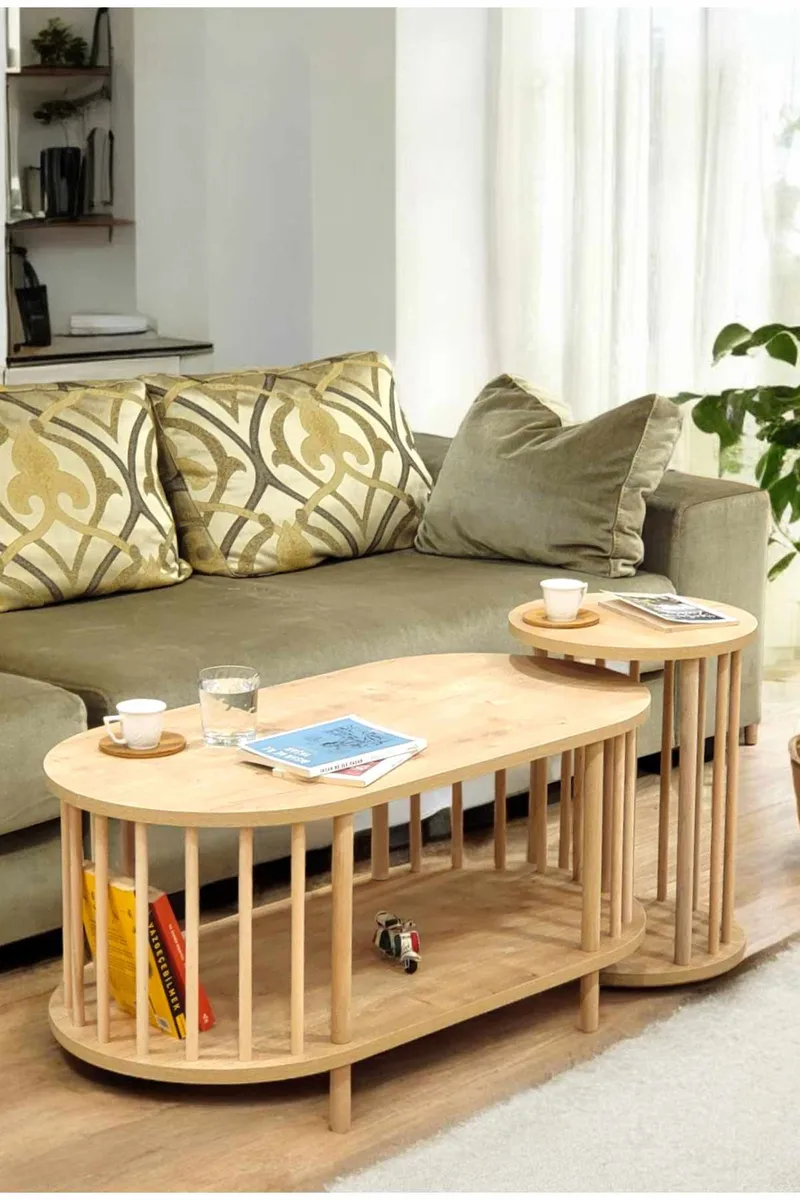 Belvo Soffbordsset 90x43x45 cm, Sapphire Oak