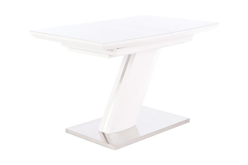Bendale Förlängningsbart Matbord 120 cm - Glas/Vit Matt Lack/Silver - Matbord & köksbord