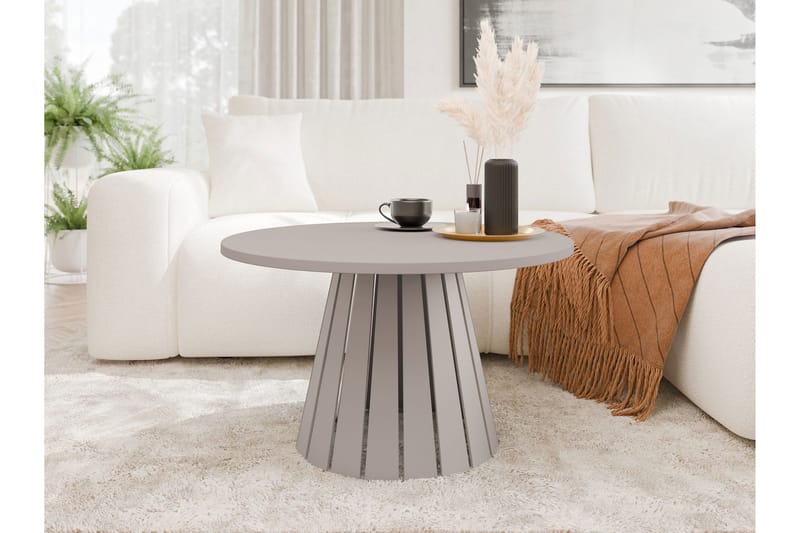 Berber 75 cm Runt Soffbord i Ljust Trä - Taupe - Möbler - Bord & matgrupper - Soffbord