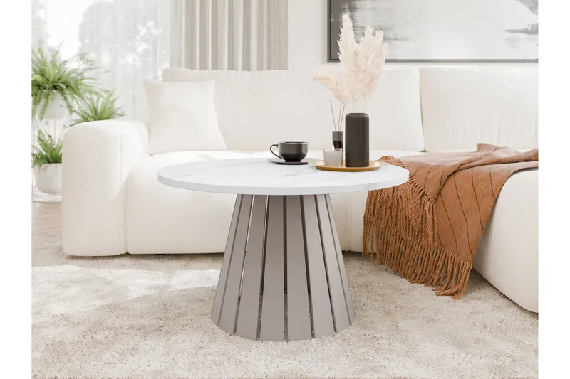 Berber Soffbord 75 cm - Beige/Vit - Möbler - Bord & matgrupper - Soffbord