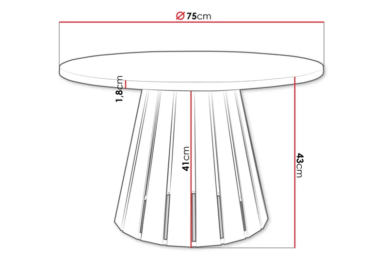 Berber Soffbord 75 cm - Svart/Brun - Möbler - Bord & matgrupper - Soffbord