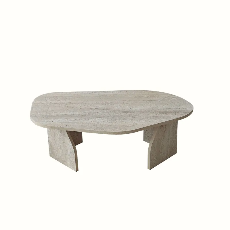 Berriaren Soffbord 100 cm - travertin och rökfärgad - Möbler - Bord & matgrupper - Soffbord