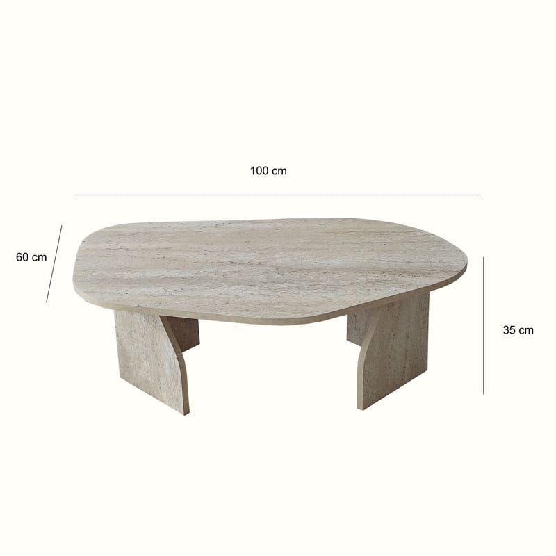 Berriaren Soffbord 100 cm - travertin och rökfärgad - Möbler - Bord & matgrupper - Soffbord