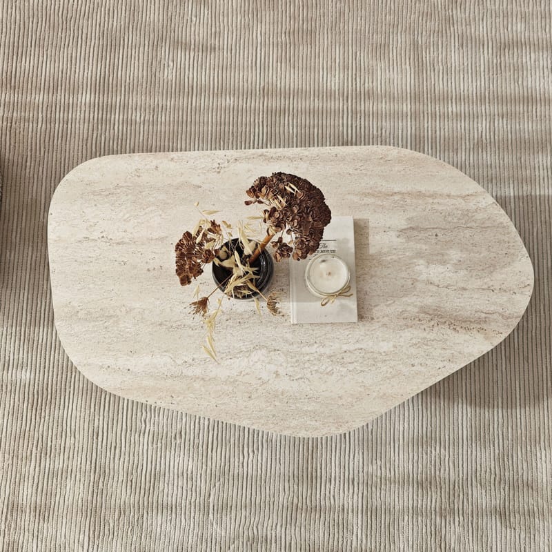 Berriaren Soffbord 100 cm - travertin och rökfärgad - Möbler - Bord & matgrupper - Soffbord