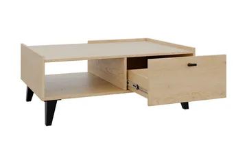 Betsi Rektangulärt Soffbord 100 cm med Lådor i Trä med Metallben - Beige - Möbler - Bord & matgrupper - Soffbord