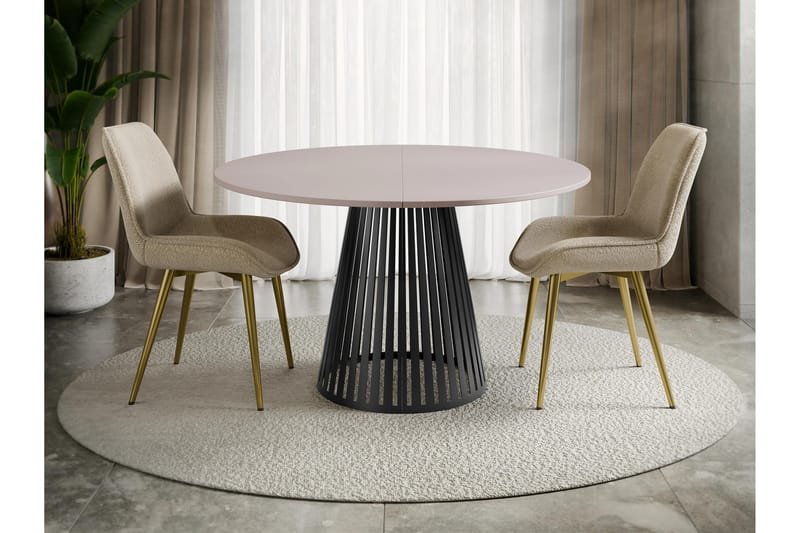 Beylen Matbord 100 cm Rund - Beige/Svart - Möbler - Bord & matgrupper - Matbord & köksbord