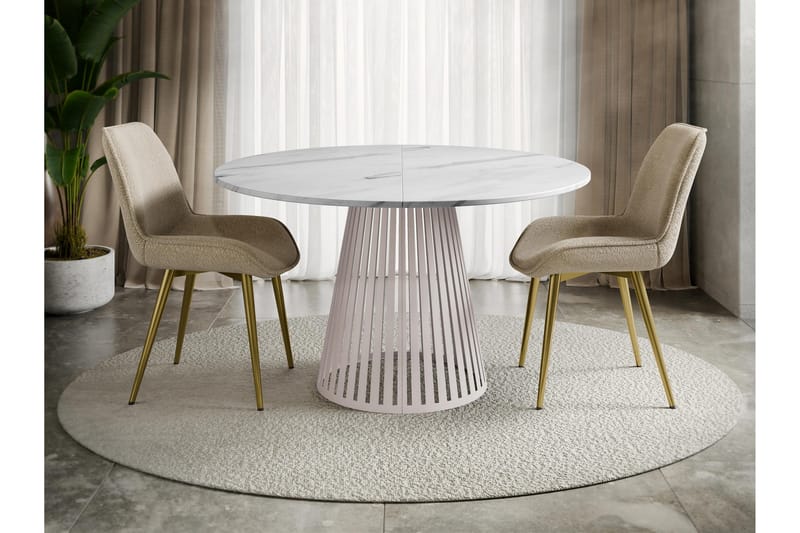Beylen Matbord 100 cm Rund - Vit/Beige - Möbler - Bord & matgrupper - Matbord & köksbord