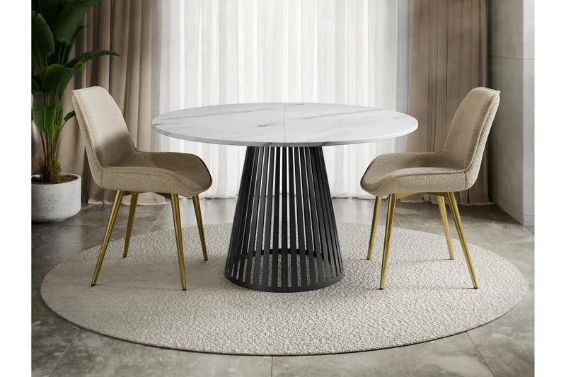 Beylen Matbord 100 cm Rund - Vit/Svart - Möbler - Bord & matgrupper - Matbord & köksbord