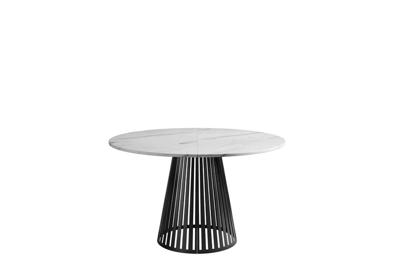 Beylen Matbord 100 cm Rund, Vit/Svart